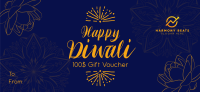Lotus Diwali Greeting Gift Certificate Design