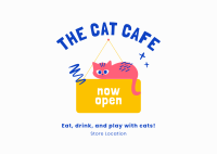 Cat Cafe Postcard Design