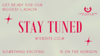 Minimalist Biggest Launch Stay Tuned Facebook event cover Image Preview