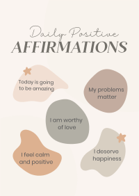 Affirmations To Yourself Poster Design