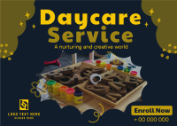 Cloudy Daycare Service Postcard Image Preview