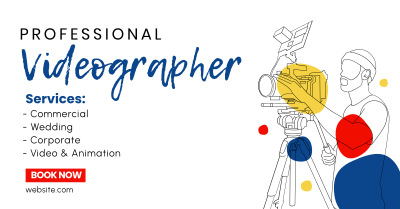 Videographer Lineart Facebook ad Image Preview