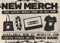 Punk Minimalist Rock Merch Postcard Image Preview