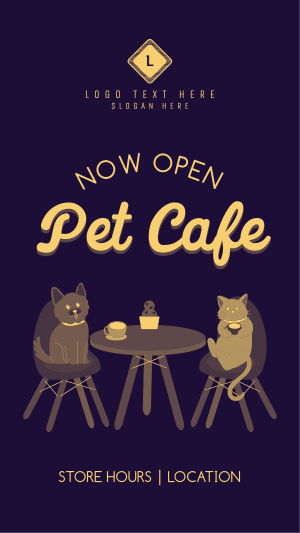 Pet Cafe Opening Instagram story Image Preview