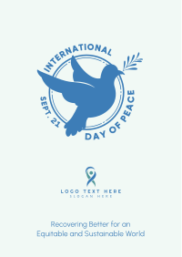 Day Of Peace Dove Badge Flyer Design