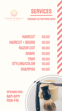 Barbershop Pricelist Facebook Story Image Preview