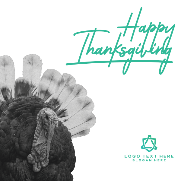 Thanksgiving Turkey Peeking Instagram Post Design Image Preview