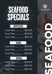 Seafood Specials Menu Design