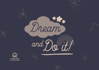 Dream Positivity Quote Postcard Design