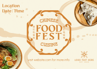 Inky Oriental Food Fest Postcard Design