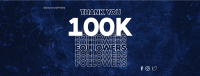 Blue Grunge 100k Followers Facebook Cover Design