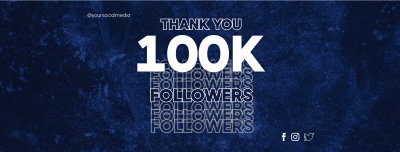 Blue Grunge 100k Followers Facebook cover Image Preview