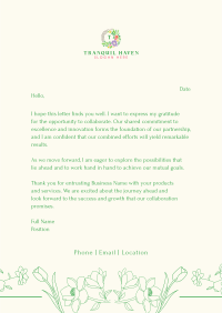 Symmetric Floral Ornaments Letterhead Image Preview