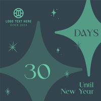 Sparkly New Year Countdown Instagram Post Design
