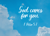 God Cares Postcard Image Preview