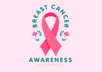 Fight Against Breast Cancer Postcard Design