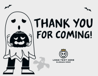 Trick or Treat Ghost Thank You Card Image Preview