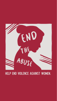 End the Abuse Woman Silhouette Instagram story Image Preview