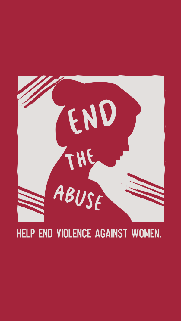 End the Abuse Woman Silhouette Instagram Story Design Image Preview
