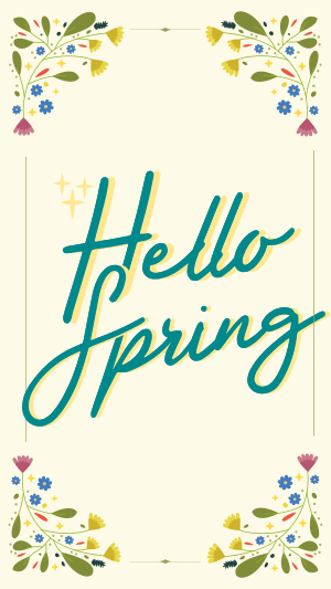 Floral Hello Spring Instagram story Image Preview