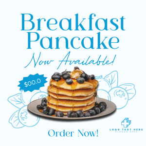 Breakfast Blueberry Pancake Instagram post Image Preview