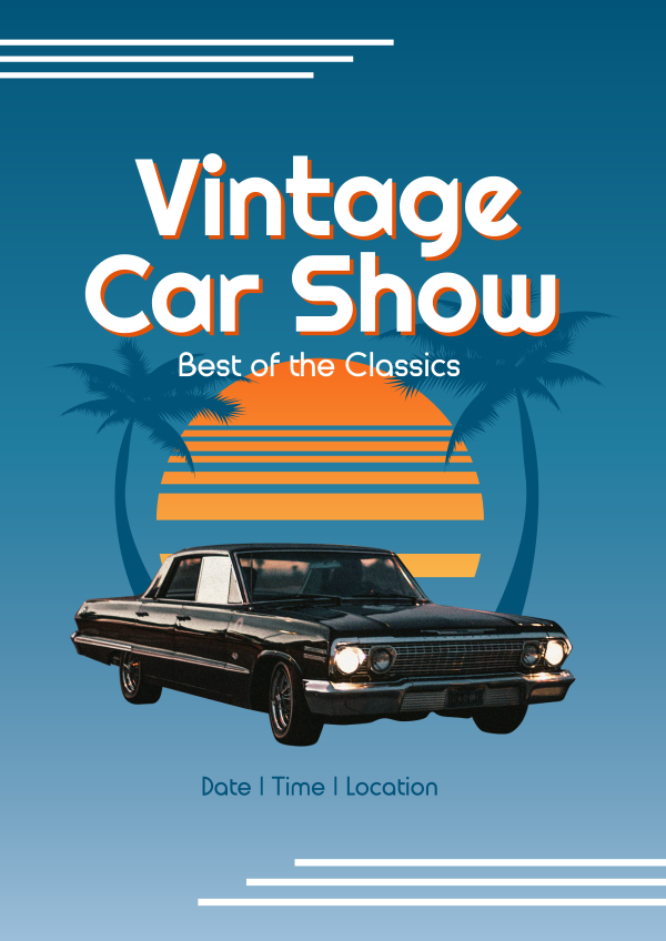 Vintage Car Show Flyer Design Image Preview