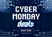 Cyber Monday Tech Postcard Design