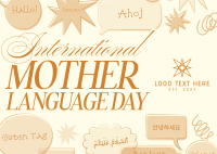 Modern Nostalgia International Mother Language Day Postcard Image Preview