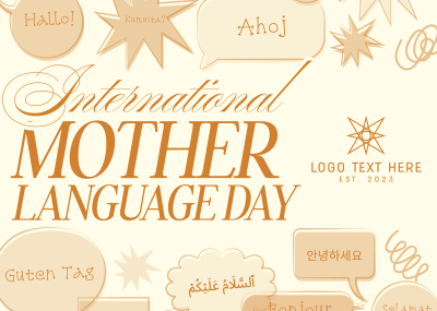 Modern Nostalgia International Mother Language Day Postcard Image Preview