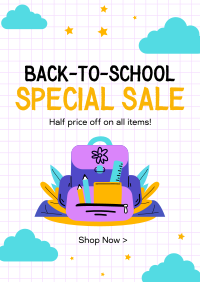 Quirky School Bag Flyer Image Preview