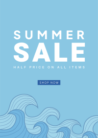 Summer Waves Sale Poster Design