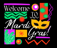 Mardi Gras Mask Welcome Facebook post Image Preview