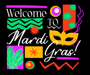 Mardi Gras Mask Welcome Facebook post Image Preview
