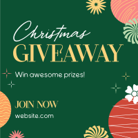 Abstract Christmas Giveaway Instagram Post Design