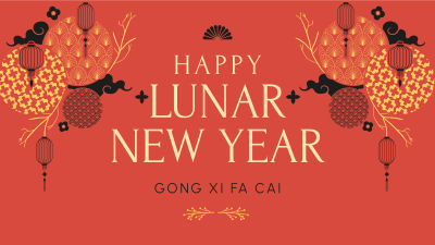 Beautiful Ornamental Lunar New Year Facebook event cover Image Preview