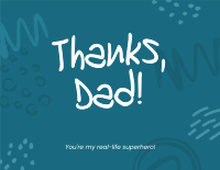 Thanks Dad Script Thank You Card Design