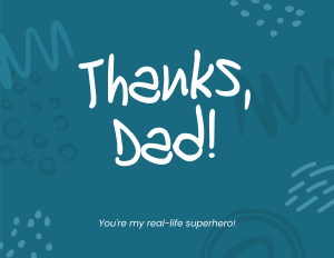 Thanks Dad Script Thank You Card Image Preview