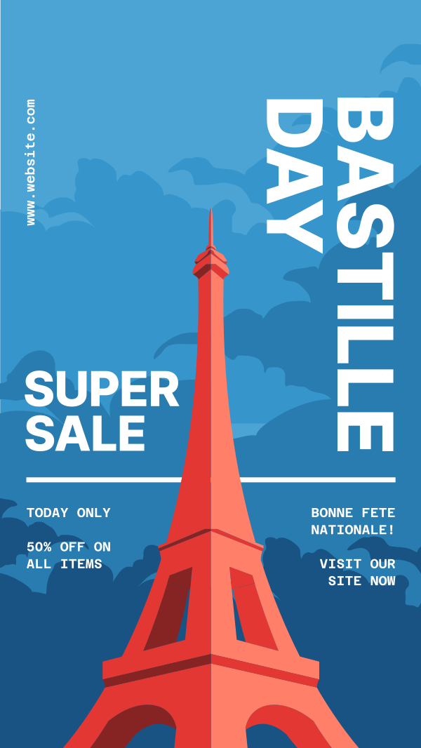 Bastille Day Sale Instagram Story Design Image Preview