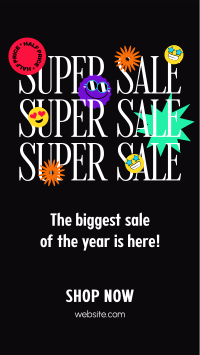 Funky Smiley Super Sale Facebook Story Design