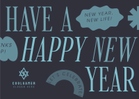 Quirky New Year Greeting Postcard Image Preview