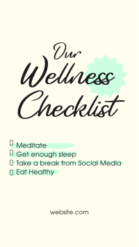 Wellness Checklist Instagram Story Design