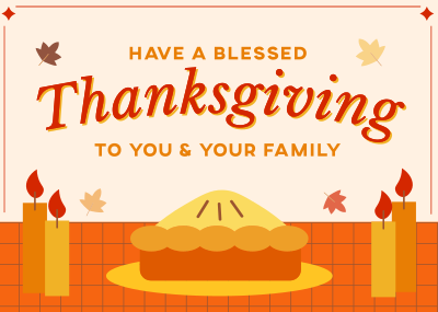 Blessed Thanksgiving Pie Postcard Image Preview