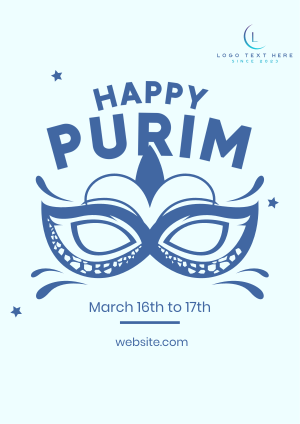 Purim Mask Flyer Image Preview