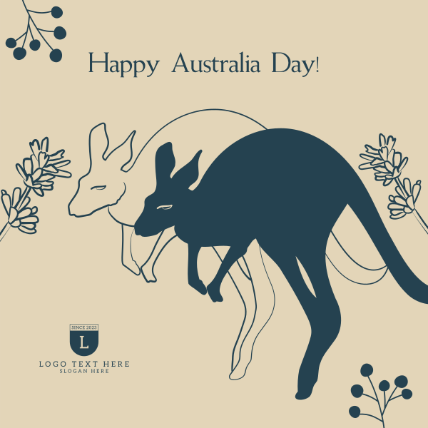 Australia Day Kangaroo Instagram Post Design Image Preview