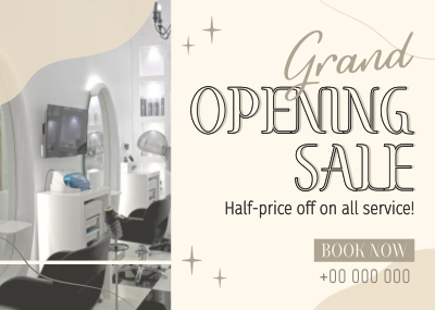 Salon Opening Discounts Postcard Image Preview