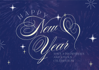 Elegant New Year Greeting Postcard Design