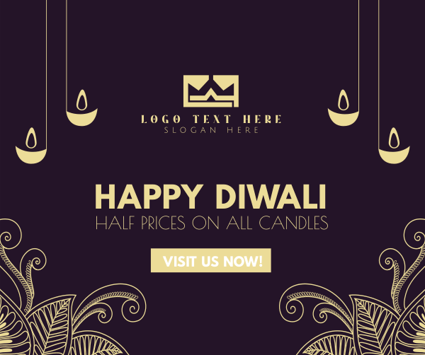 Diwali Candle Sale Facebook Post Design Image Preview