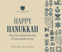 Happy Hanukkah Pattern Facebook post Image Preview