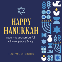 Happy Hanukkah Pattern Instagram post Image Preview