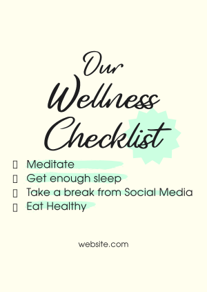 Wellness Checklist Poster Image Preview